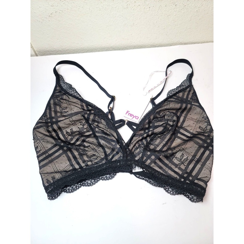 NEW Freya Women's Black Lace Bralette Adjustable Straps Size M‎